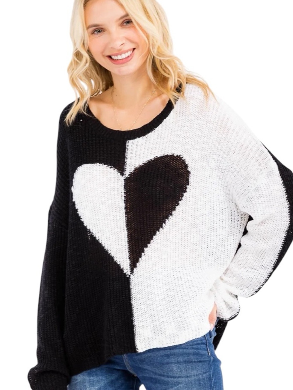 397:  MIRACLE NWT SWEATER BLACK IVORY (H22)